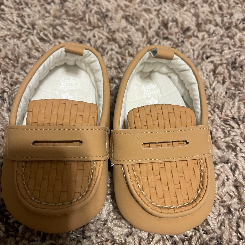 Tan Moccasins with Classic Penny Design
